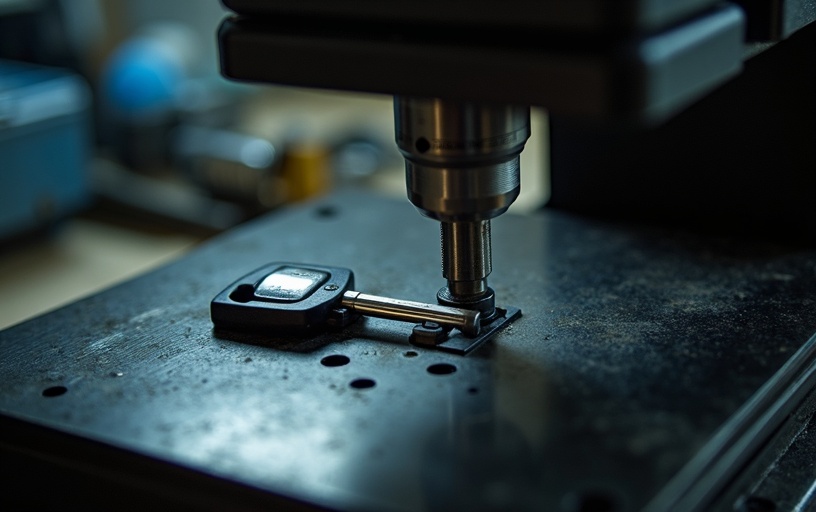 Professional automotive key cutting machine for car key replacement in Dallas Fort Worth