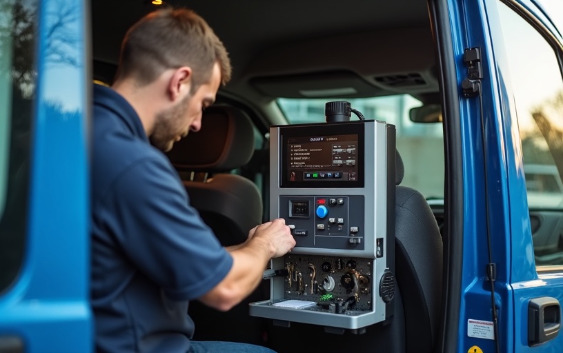 Mobile car key cutting van with professional equipment for on-site key replacement in DFW
